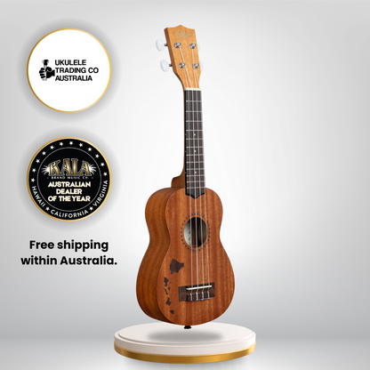 kala ka-15s-h1 satin mahogany soprano ukulele hawaiian islands design