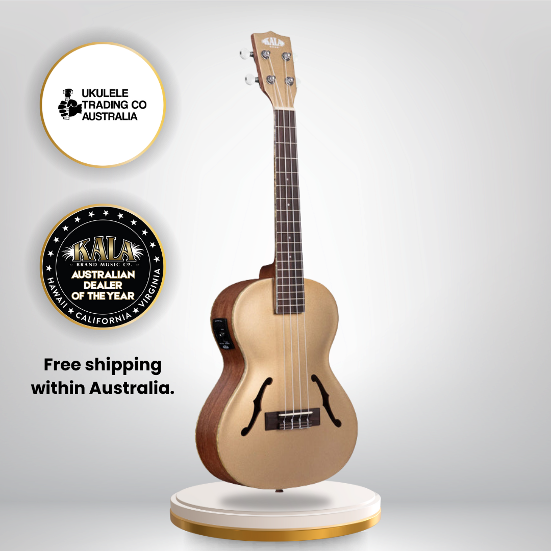 Kala KA-JTE-KZGD archtop ukulele with rosewood fretboard and mahogany neck