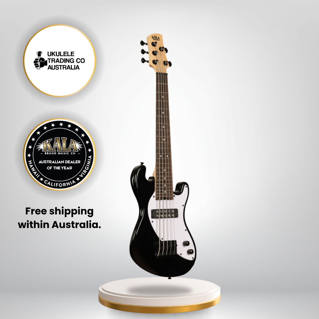 Kala UBASS-SB5-BK-FS Solid Body 5-String Jet Black Fretted U•BASS®