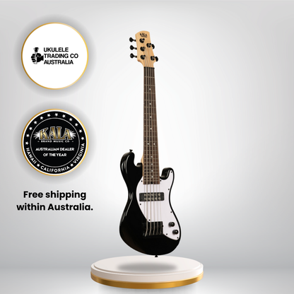 Kala UBASS-SB5-BK-FS Solid Body 5-String Jet Black Fretted U•BASS®