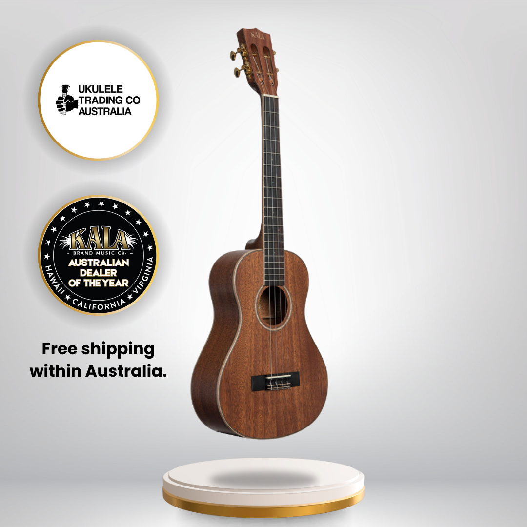 Kala KA-AMHG-ST Solid Mahogany Super Tenor Ukulele with case and online lesson.