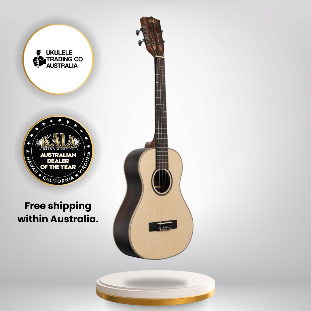 Kala KA-ASZCT-ST Super Tenor Ukulele with solid spruce top and ziricote back, includes Kala bag.