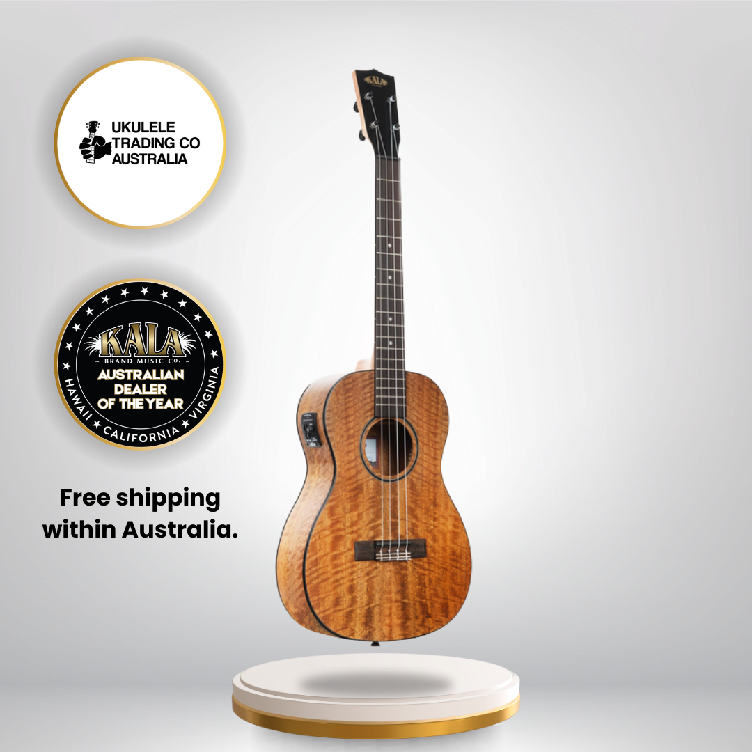 kala ka-cm-be curly mango baritone ukulele with eq preamp australia