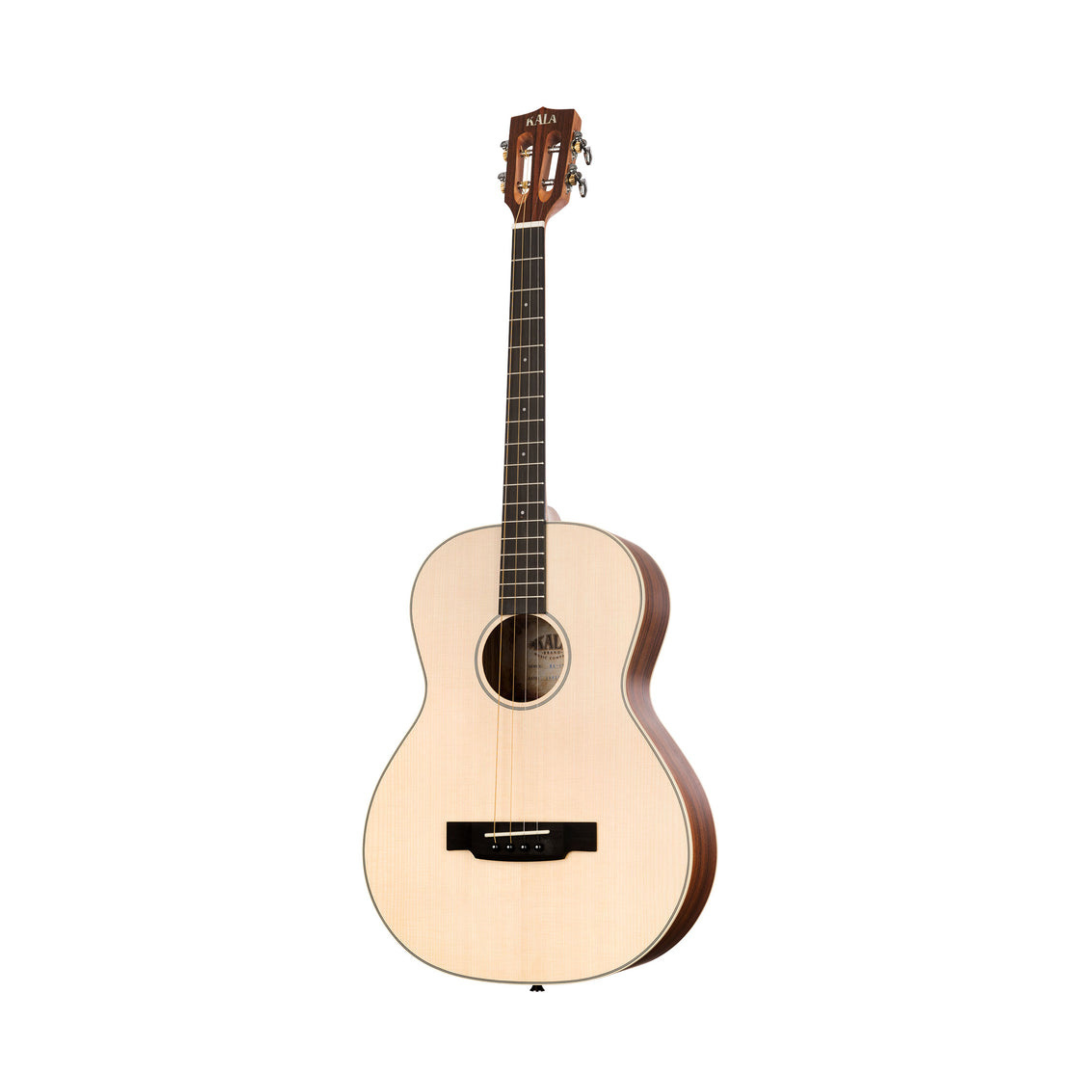 Kala KA-GTR Solid Spruce Top Pau Ferro Tenor Guitar with a bright tone and sleek design, perfect for players of all levels.