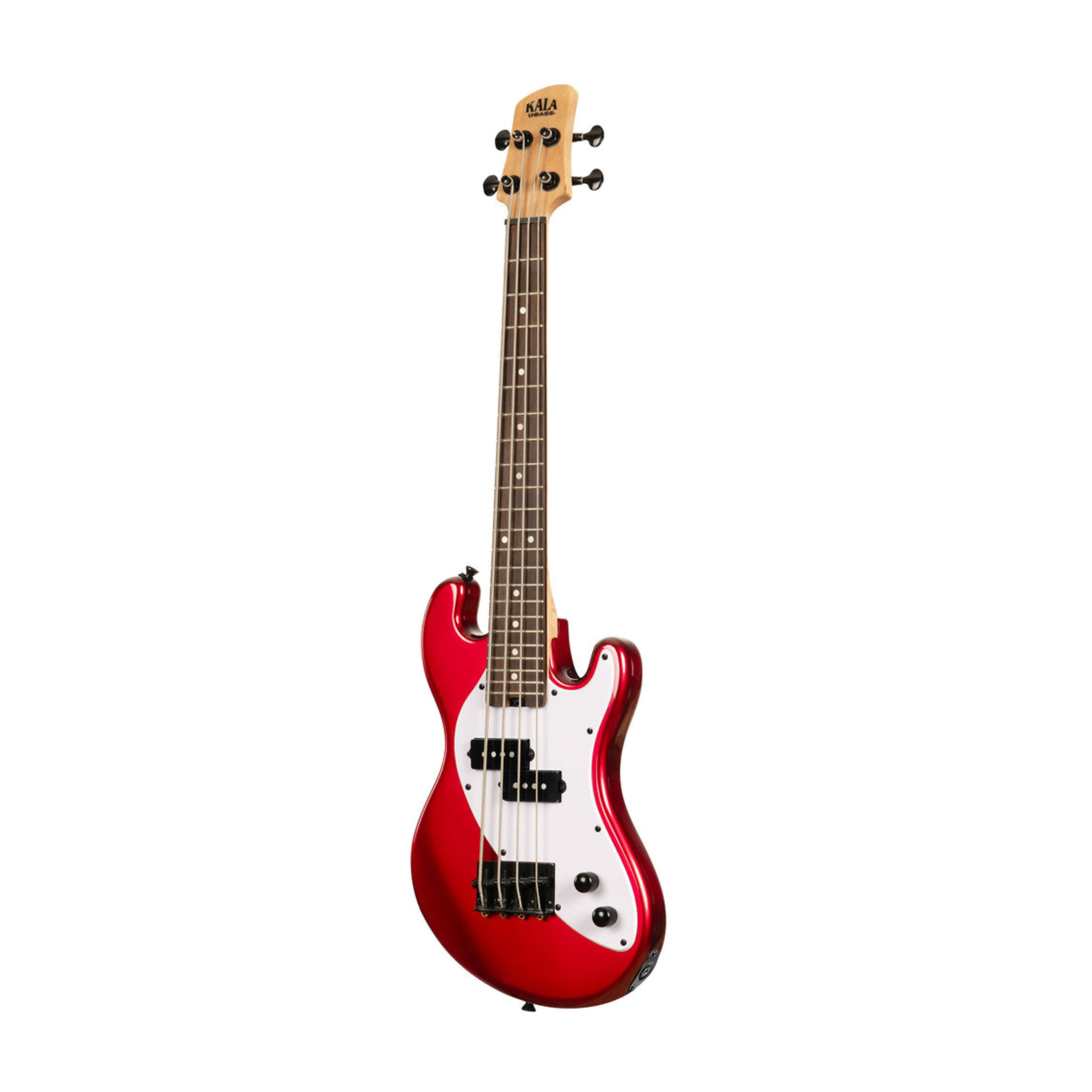 Kala UBASS-SB-RD-FS Candy Apple Red Fretted U•BASS® with solid body, vibrant tone, and smooth playability for dynamic bass sounds.