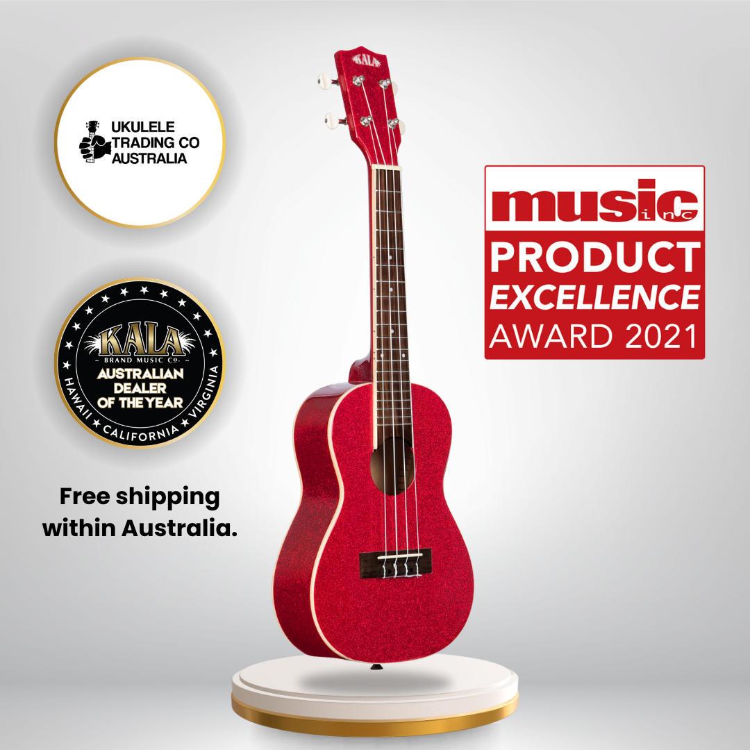 KALA KA-SPRK-RED Ritzy Red Sparkle Concert Ukulele with gigbag – Kala brand uke for beginners