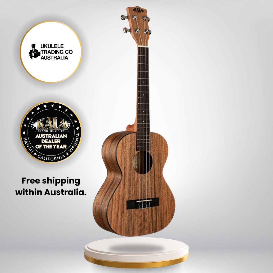 Kala KA-PWT Pacific Walnut Tenor Ukulele – satin finish, striking grain, tenor size.