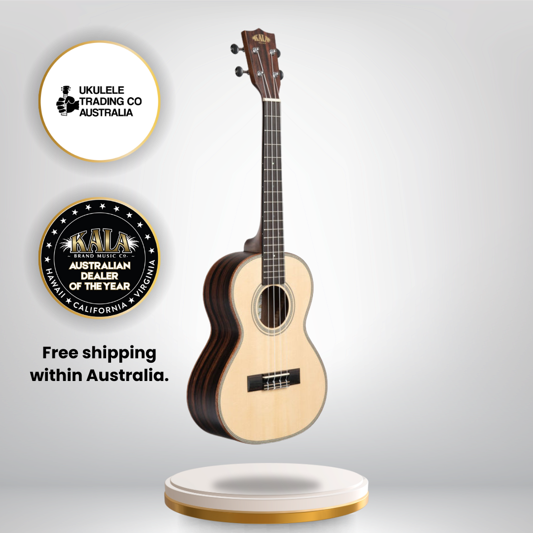 Kala KA-SSEBY-T Tenor Ukulele solid spruce top striped ebony sides