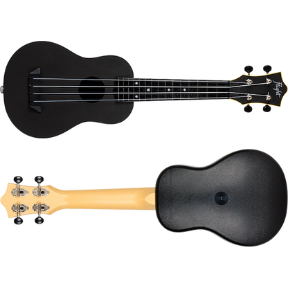 Flight TUS35E Electro-Acoustic Travel Soprano Ukulele Black TUS35EBK Durable ABS Ukulele with Pickup
