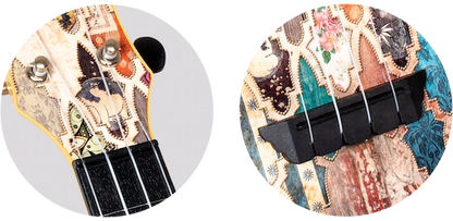Flight TUS40 Granada Travel Soprano Ukulele – Alhambra-Inspired Linden Top, ABS Body, Zero Fret &amp; Aquila Strings