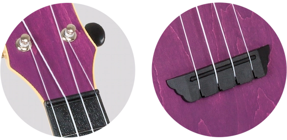 Flight TUS35 Purple Travel Soprano Ukulele – Linden Top, ABS Body, Aquila Strings &amp; Denim Gig Bag