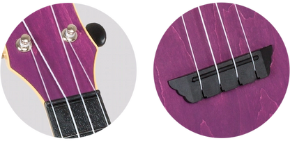 Flight TUS35 Purple Travel Soprano Ukulele – Linden Top, ABS Body, Aquila Strings &amp; Denim Gig Bag