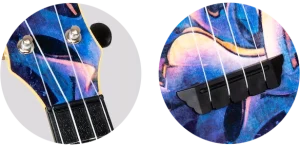 Flight TUS40 Graffiti Travel Soprano Ukulele – Street Art Print Linden Top, ABS Body, Zero Fret &amp; Aquila Strings