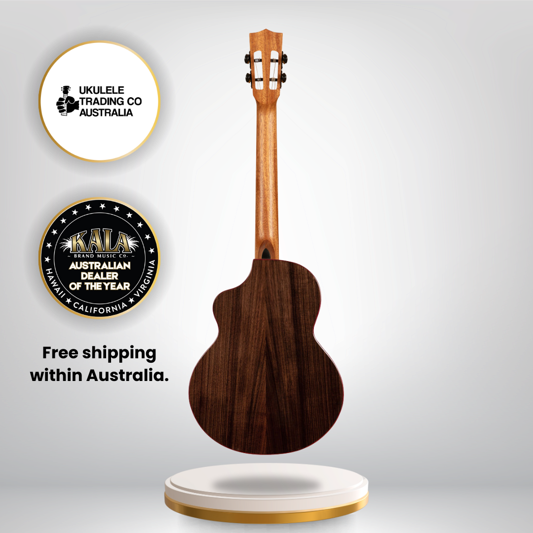 Kala Contour Baritone Cutaway Ukulele KA-CT-SSRW-BG-C with solid spruce top and rosewood body
