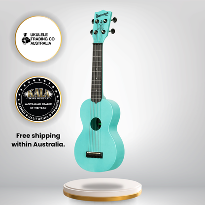 KA-R-WMG-BL-S Aqua Mist Glow In The Dark Soprano Recycled Waterman Ukulele