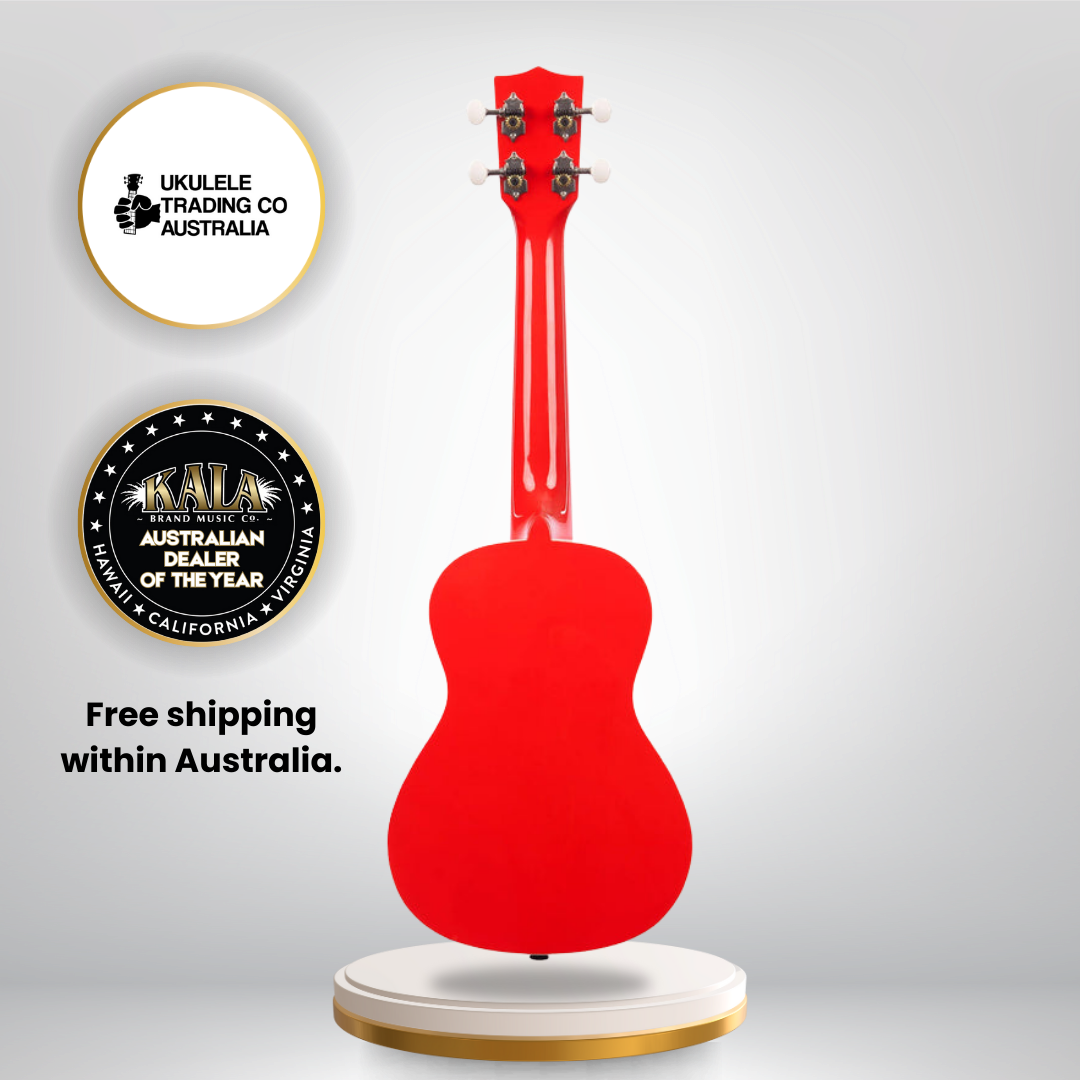 Candy Apple Red Kala Concert Ukulele – beginner-friendly ukulele with bright tone and high gloss finish
