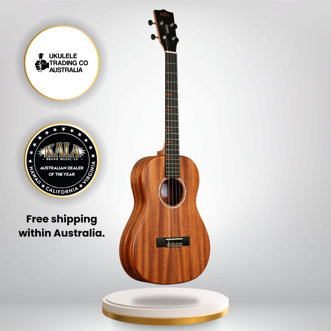 KA-WF-AMHG-B All Solid Mahogany Waterfall Baritone Ukulele