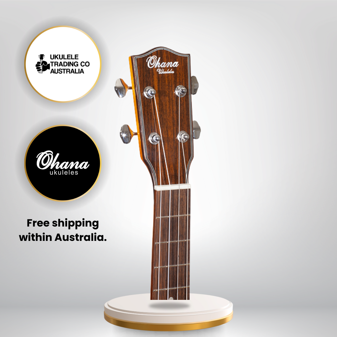 Ohana BK-35GCE-LH – All-Solid Mahogany Left-Handed Baritone Ukulele