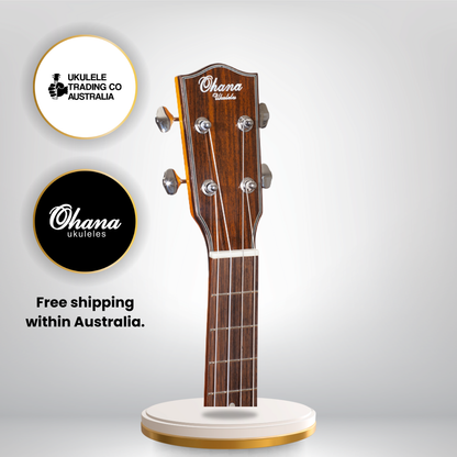 Ohana BK-35GCE-LH – All-Solid Mahogany Left-Handed Baritone Ukulele
