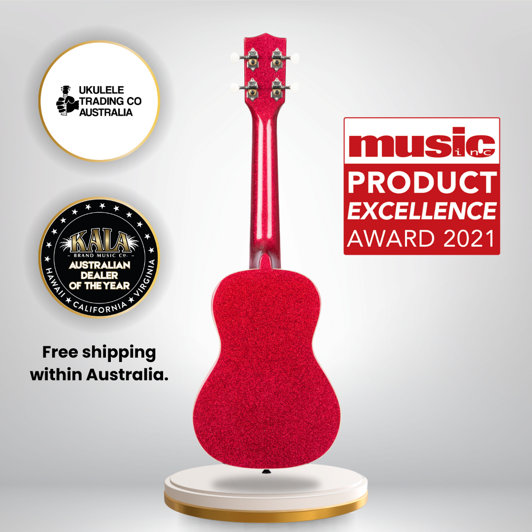 KALA KA-SPRK-RED Ritzy Red Sparkle Concert Ukulele with gigbag – Kala brand uke for beginners