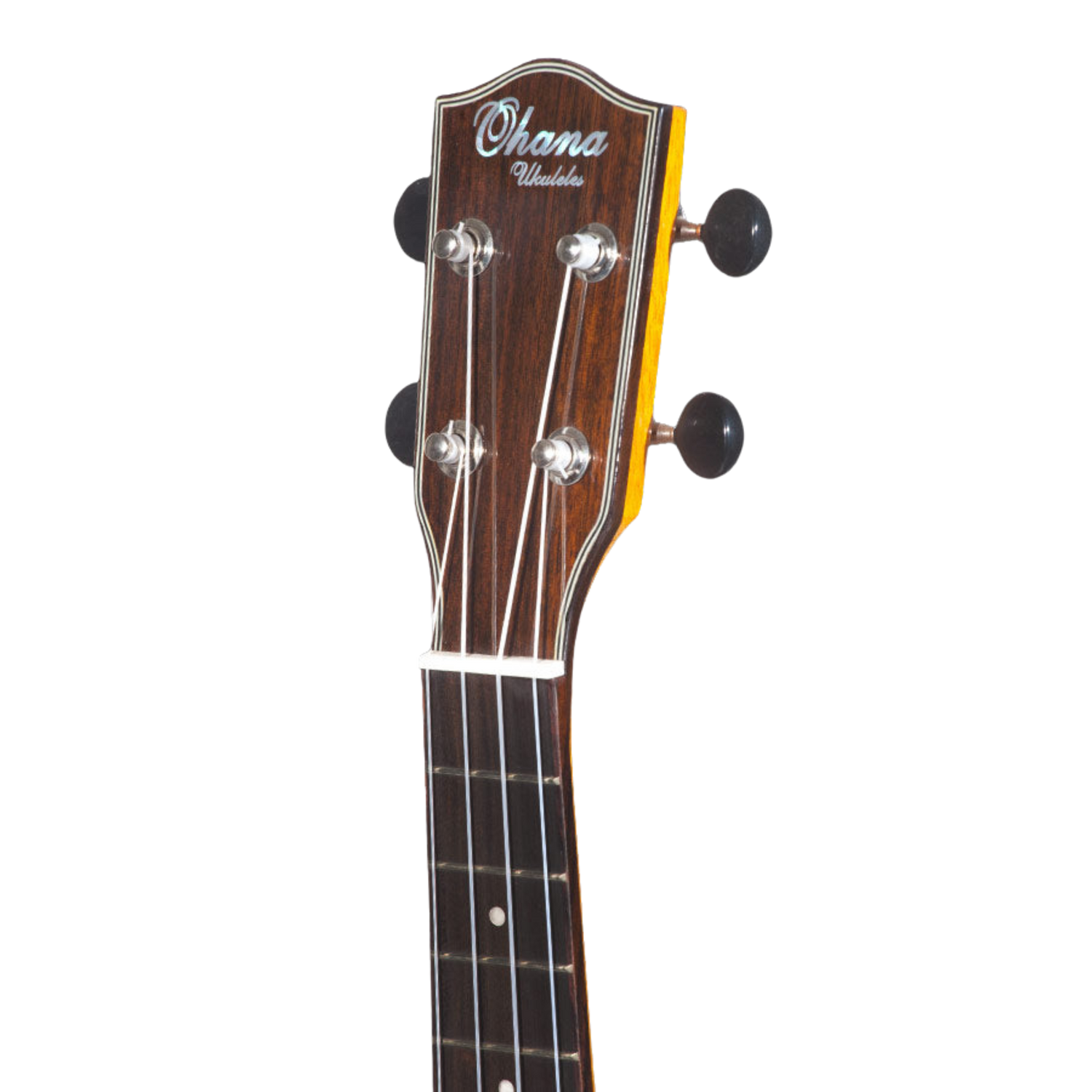 Ohana CK-35GCE All Solid Mahogany Concert Ukulele with gloss finish, active pickup system, cutaway design for easy fret access, and beautiful hardwood binding for a rich, warm tone.