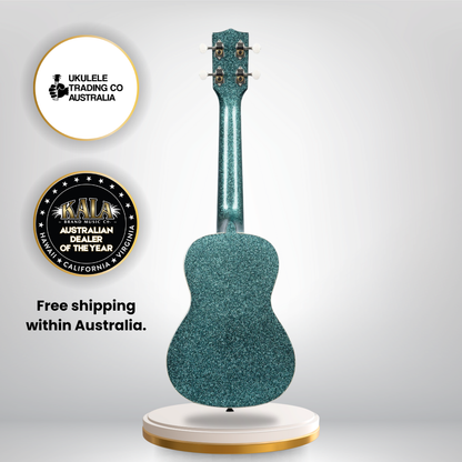 kala ka-sprk-aqua sparkle series aqua blue concert ukulele with gigbag
