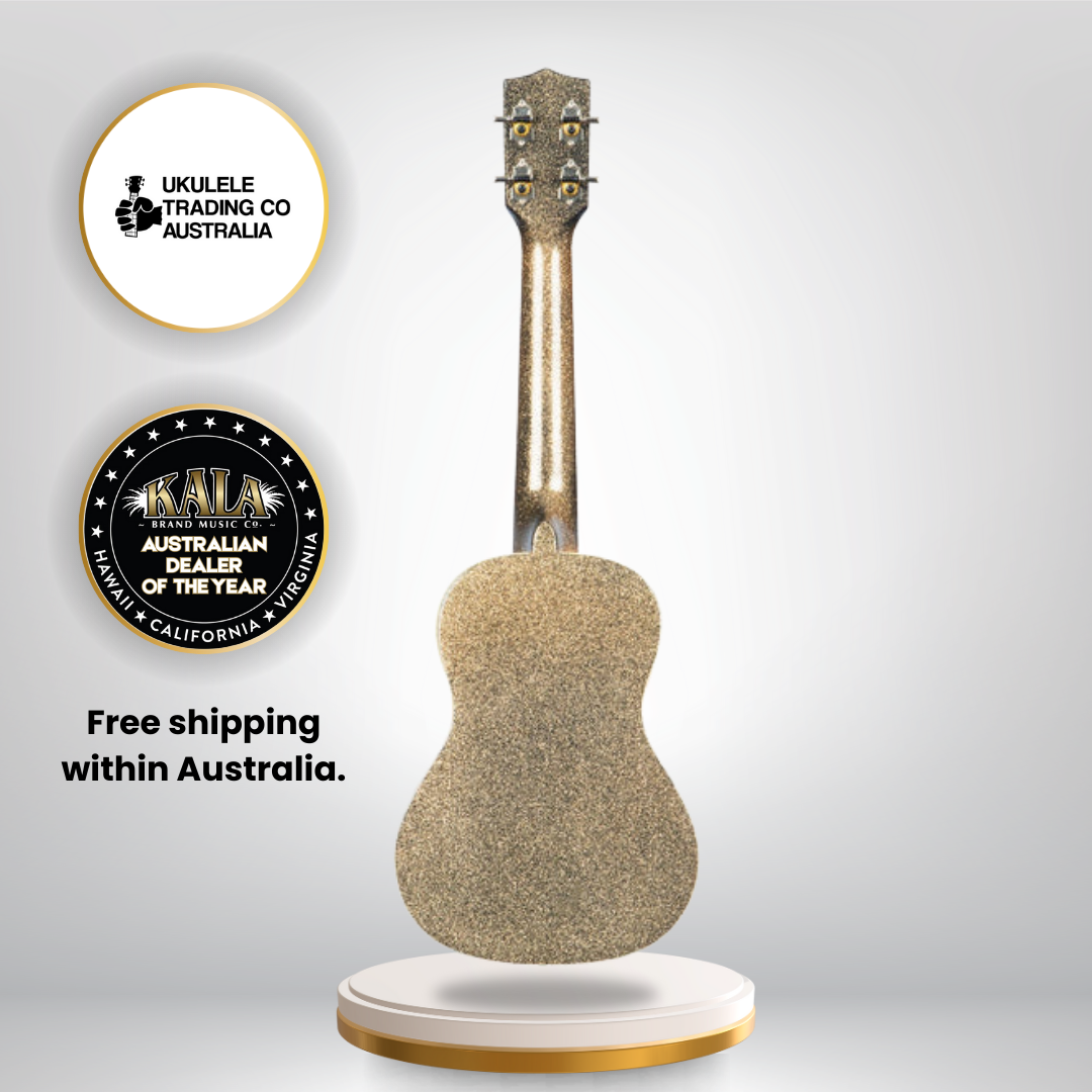 KA-SPRK-GOLD Kala Sparkle Gold Concert Ukulele w/Gigbag – Best Ukulele for Beginners