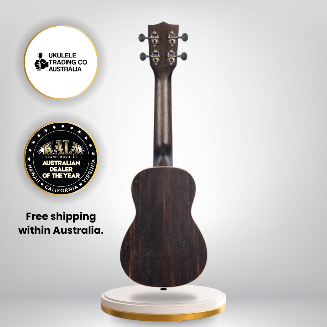 Kala KA-EBY-S Striped Ebony Soprano Ukulele with Gigbag