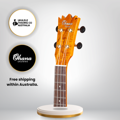 Pineapple PKC-150SMO Spalted Mango Concert Ukulele with glossy finish and abalone inlays.