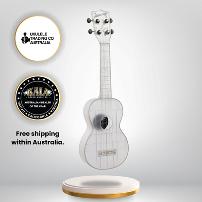 KA-WMT-CL-S Frosted Glass Transparent Soprano Waterman Ukulele