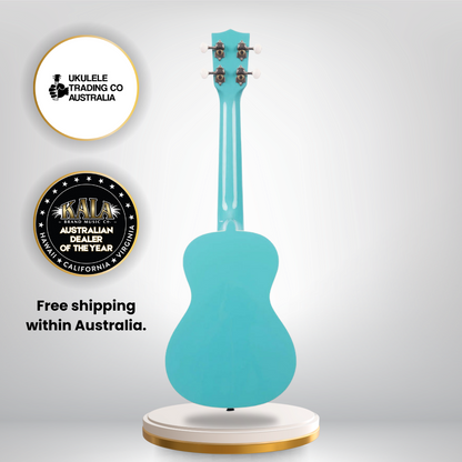 Kala KA-CANDY-BLU Cotton Candy Blue Concert Ukulele with high gloss finish and Aquila strings
