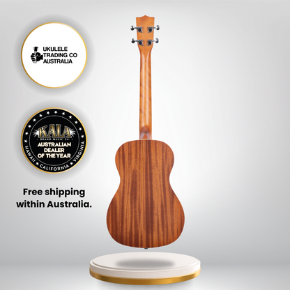 Kala KA-B Satin Mahogany Baritone Ukulele with satin finish and cream binding.