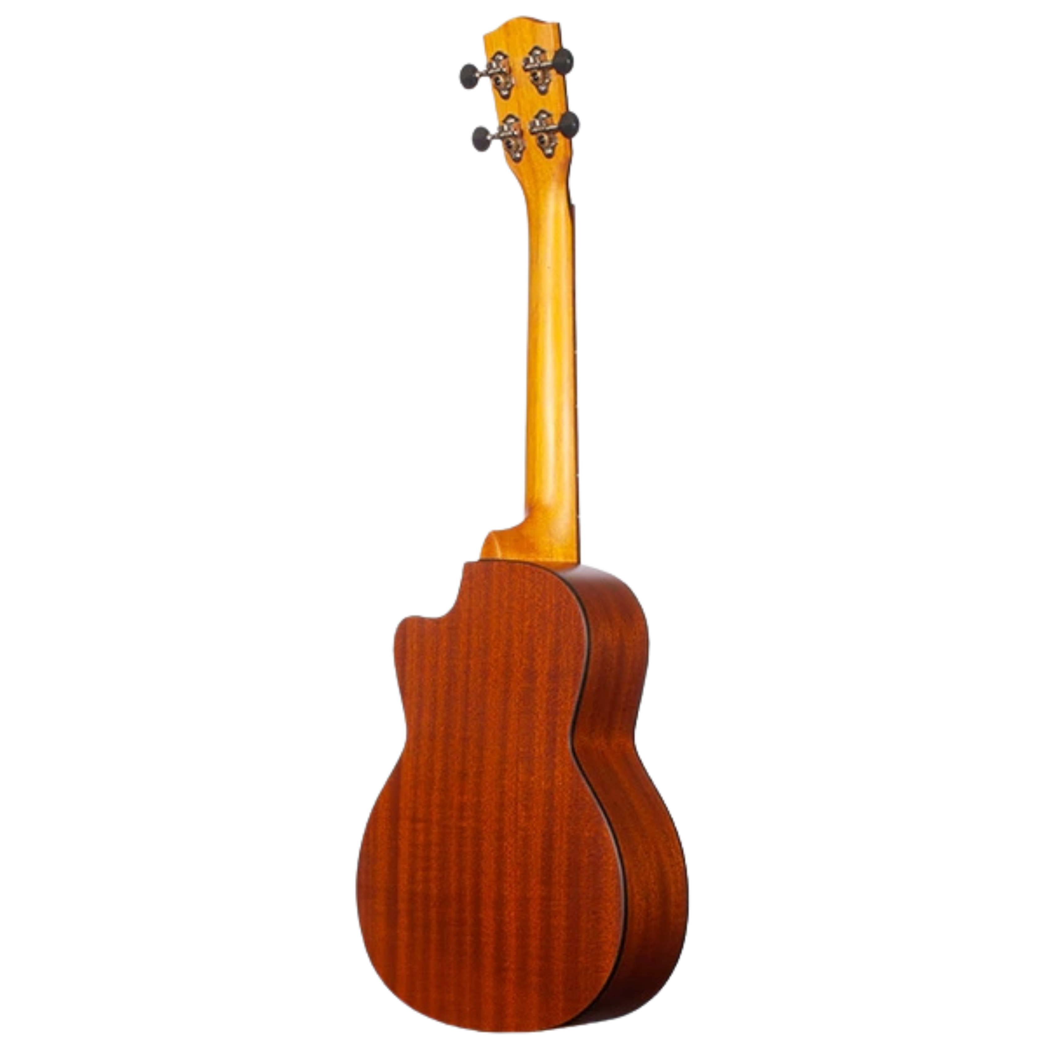 Ohana TK-25C-CL Cynthia Lin Tenor Ukulele, solid mahogany top, laminate back and sides, floral inlay, Worth Brown strings, satin finish.