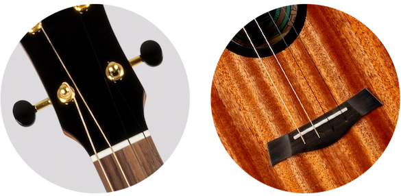 Flight Nomad Baritone Ukulele with solid mahogany body and black binding