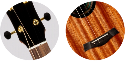 Flight Nomad Baritone Ukulele with solid mahogany body and black binding