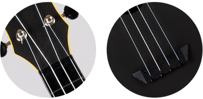 Flight TUS35E Electro-Acoustic Travel Soprano Ukulele Black TUS35EBK Durable ABS Ukulele with Pickup