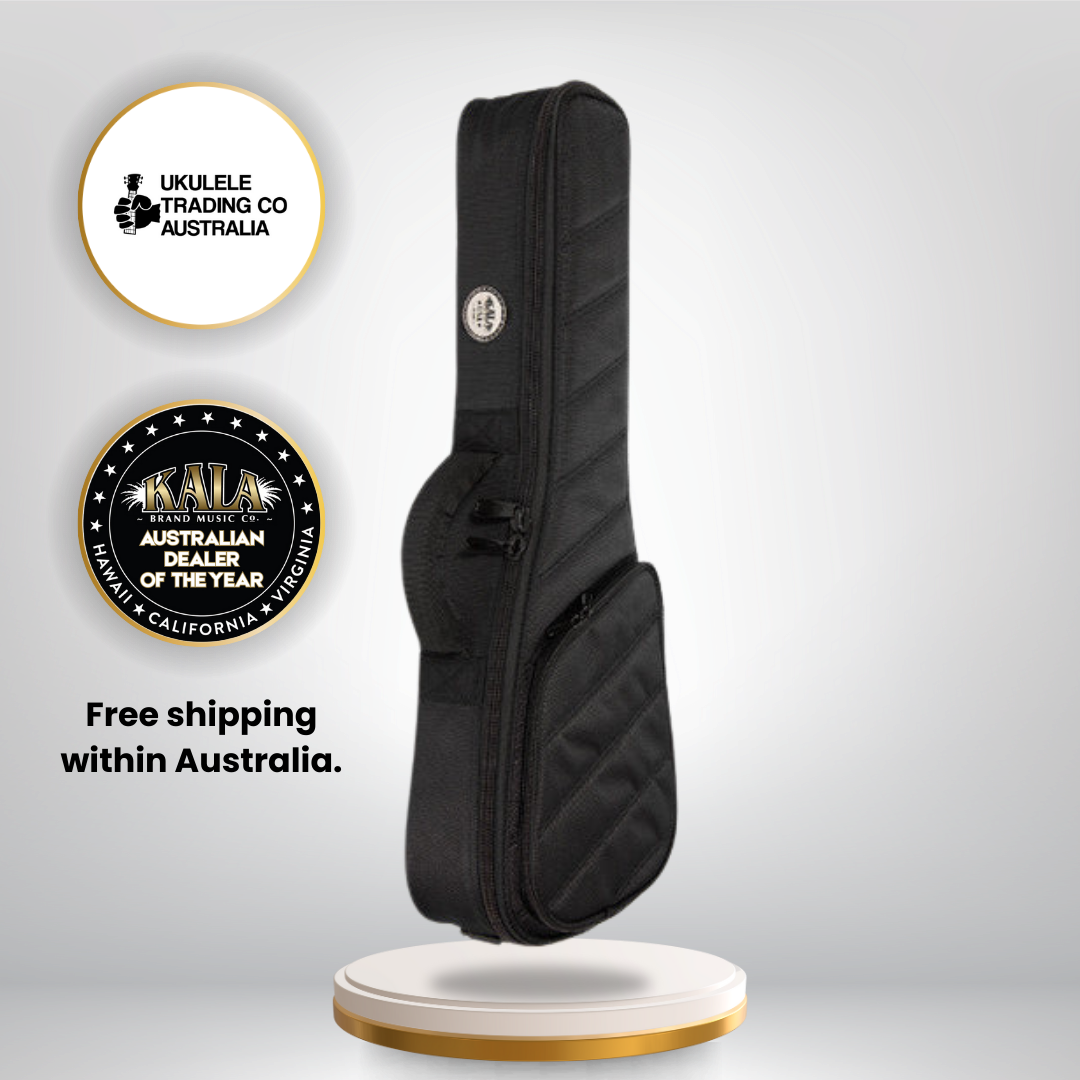 Kala baritone ukulele with spruce top and striped ebony back and sides