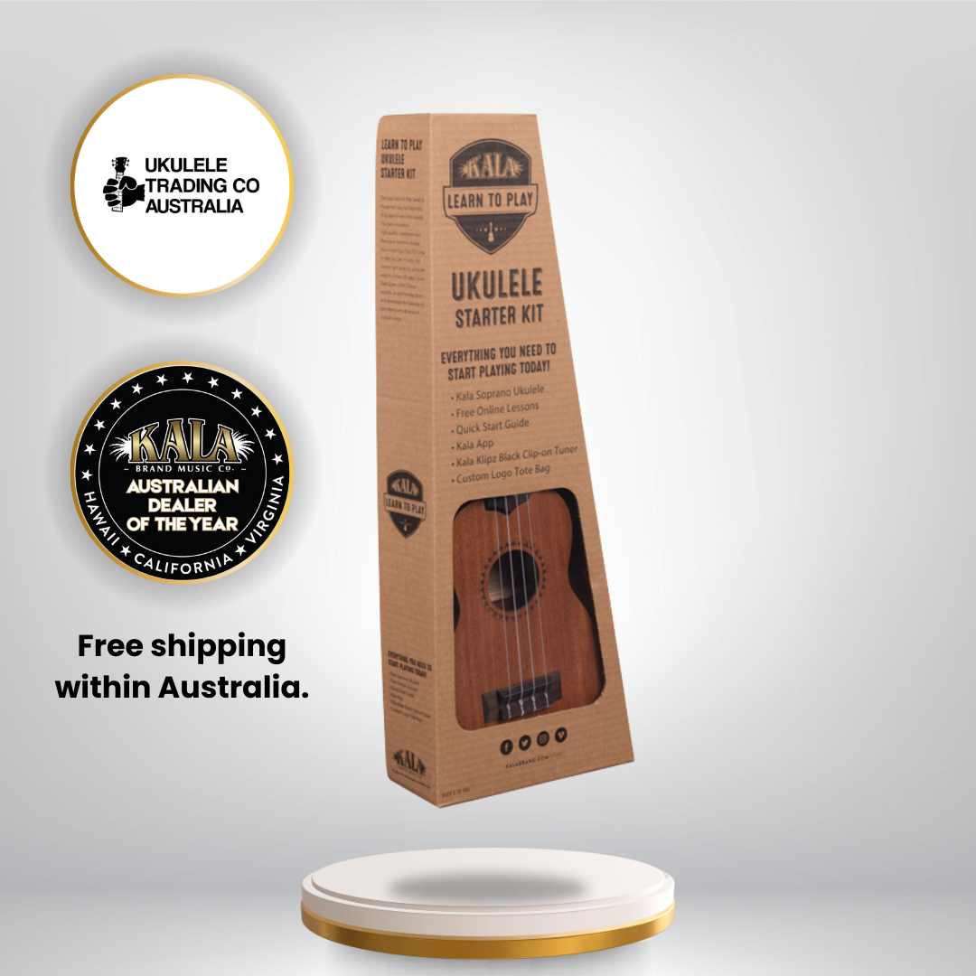 Kala KALA-LTP-S soprano ukulele starter kit with tuner, tote bag, and lessons