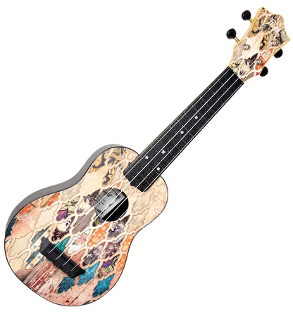Flight TUS40 Granada Travel Soprano Ukulele – Alhambra-Inspired Linden Top, ABS Body, Zero Fret &amp; Aquila Strings
