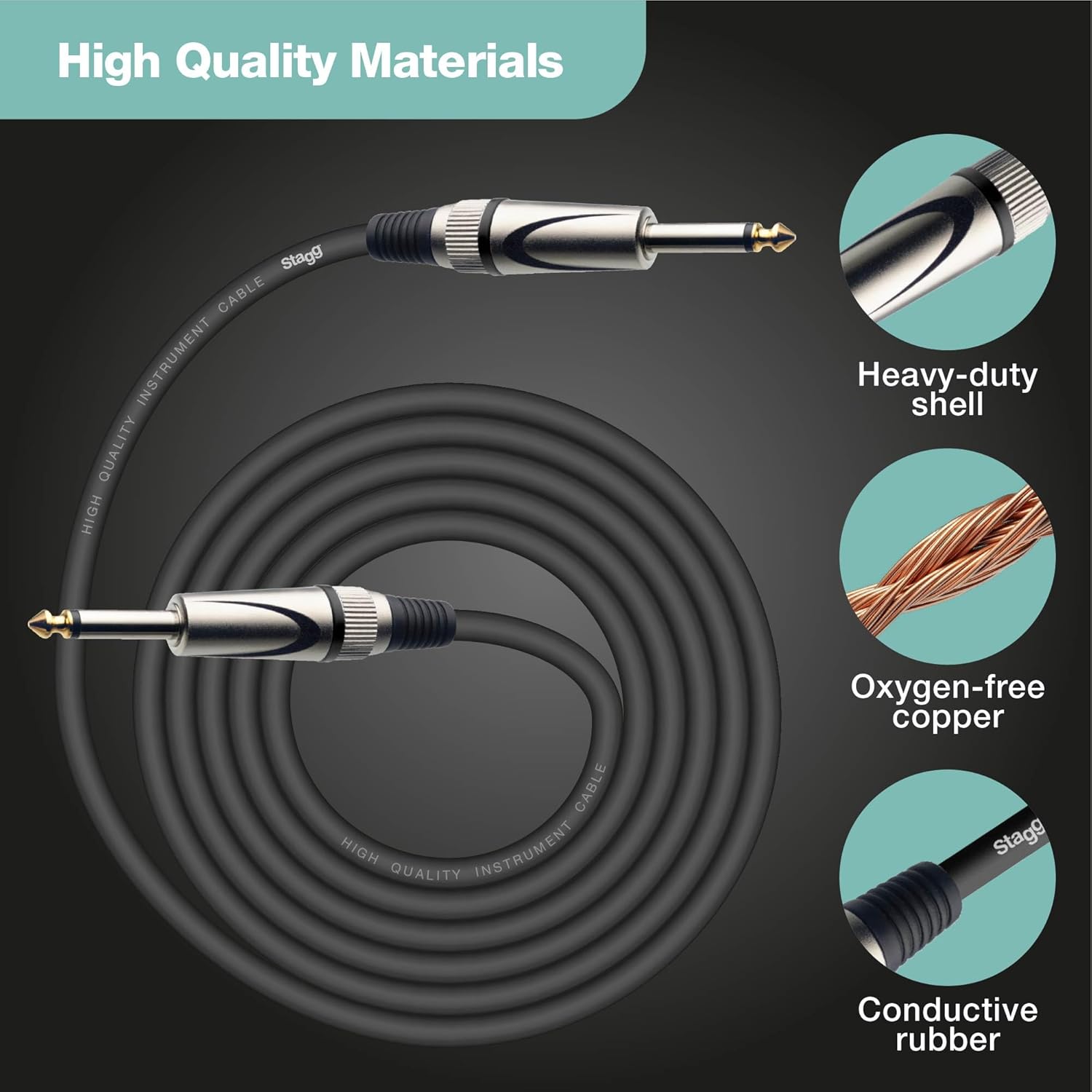 Stagg SGC3DL Deluxe Instrument Cable 3m (10ft)
