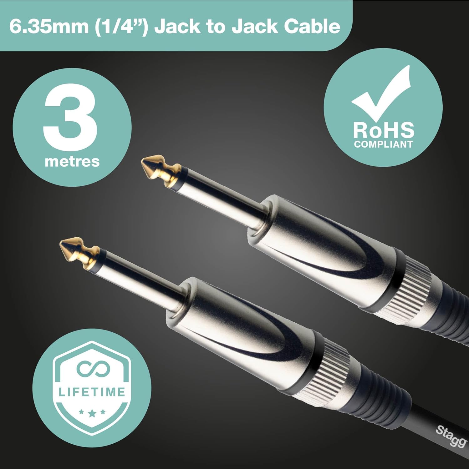 Stagg SGC3DL Deluxe Instrument Cable 3m (10ft)