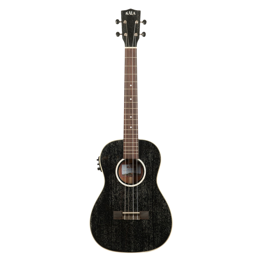 Kala KA-SDH-BE baritone ukulele with Salt & Pepper Doghair gloss finish and built-in Fishman EQ.