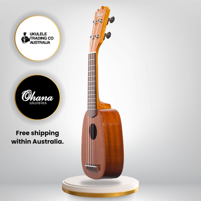 Ohana Sopranissimo Pineapple TTPK-25G Solid Mahogany Mini Ukulele – teenie tiny size with big sound