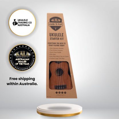 Kala KALA-LTP-S soprano ukulele starter kit with tuner, tote bag, and lessons