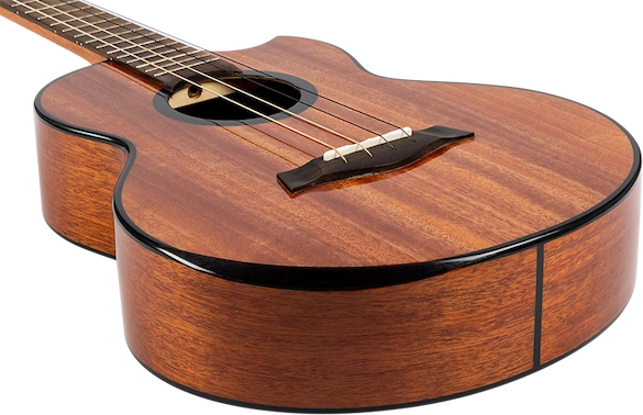 Flight Nomad Baritone Ukulele with solid mahogany body and black binding