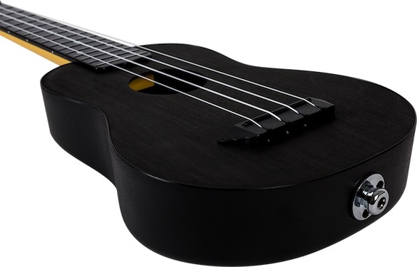 Flight TUS35E Electro-Acoustic Travel Soprano Ukulele Black TUS35EBK Durable ABS Ukulele with Pickup