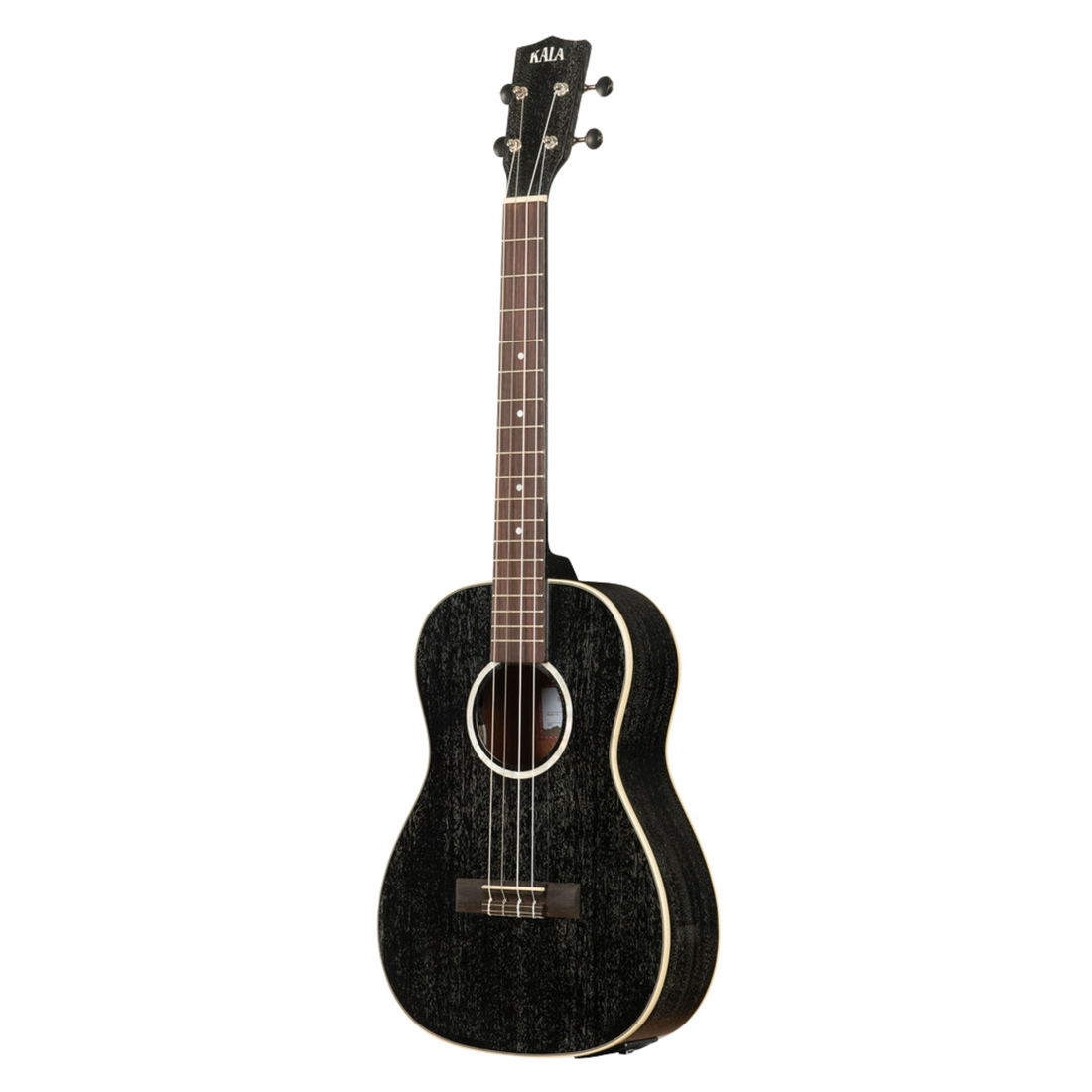 Kala KA-SDH-BE baritone ukulele with Salt & Pepper Doghair gloss finish and built-in Fishman EQ.