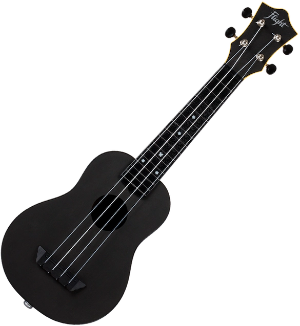 Flight TUS35E Electro-Acoustic Travel Soprano Ukulele Black TUS35EBK Durable ABS Ukulele with Pickup