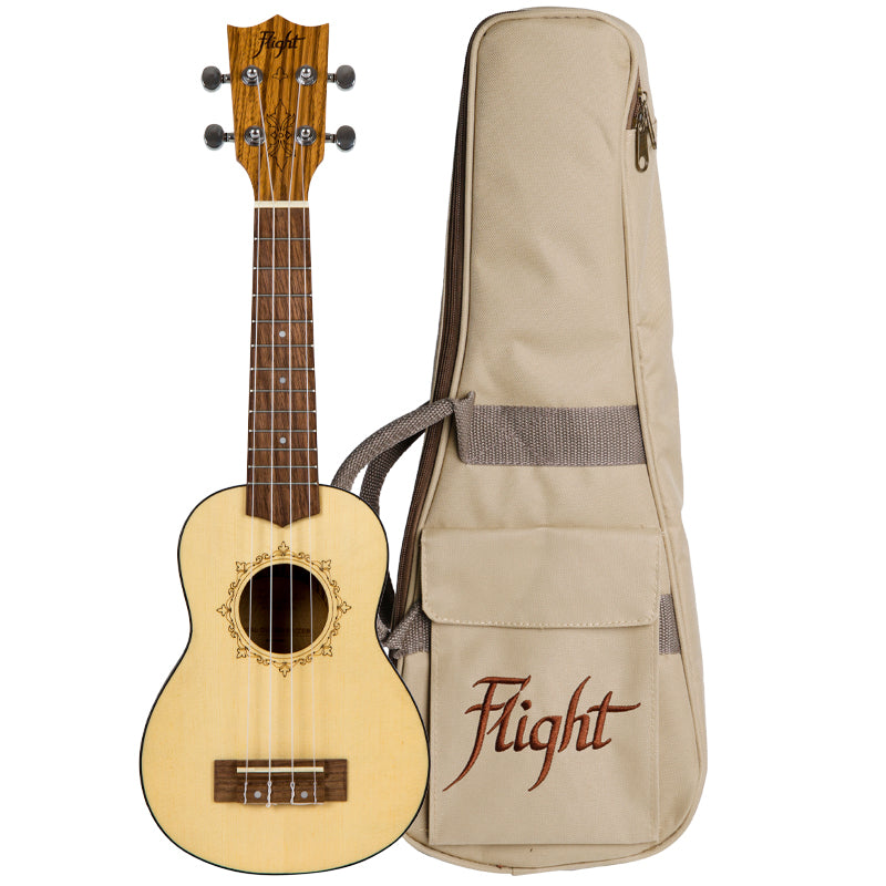 Light or dark? Choose both! The DUS320 is a true all-rounder ukulele. Flight DUS320 Soprano Ukulele with Bag and Free Shipping.  Your Perfect "FIRST UKULELE"