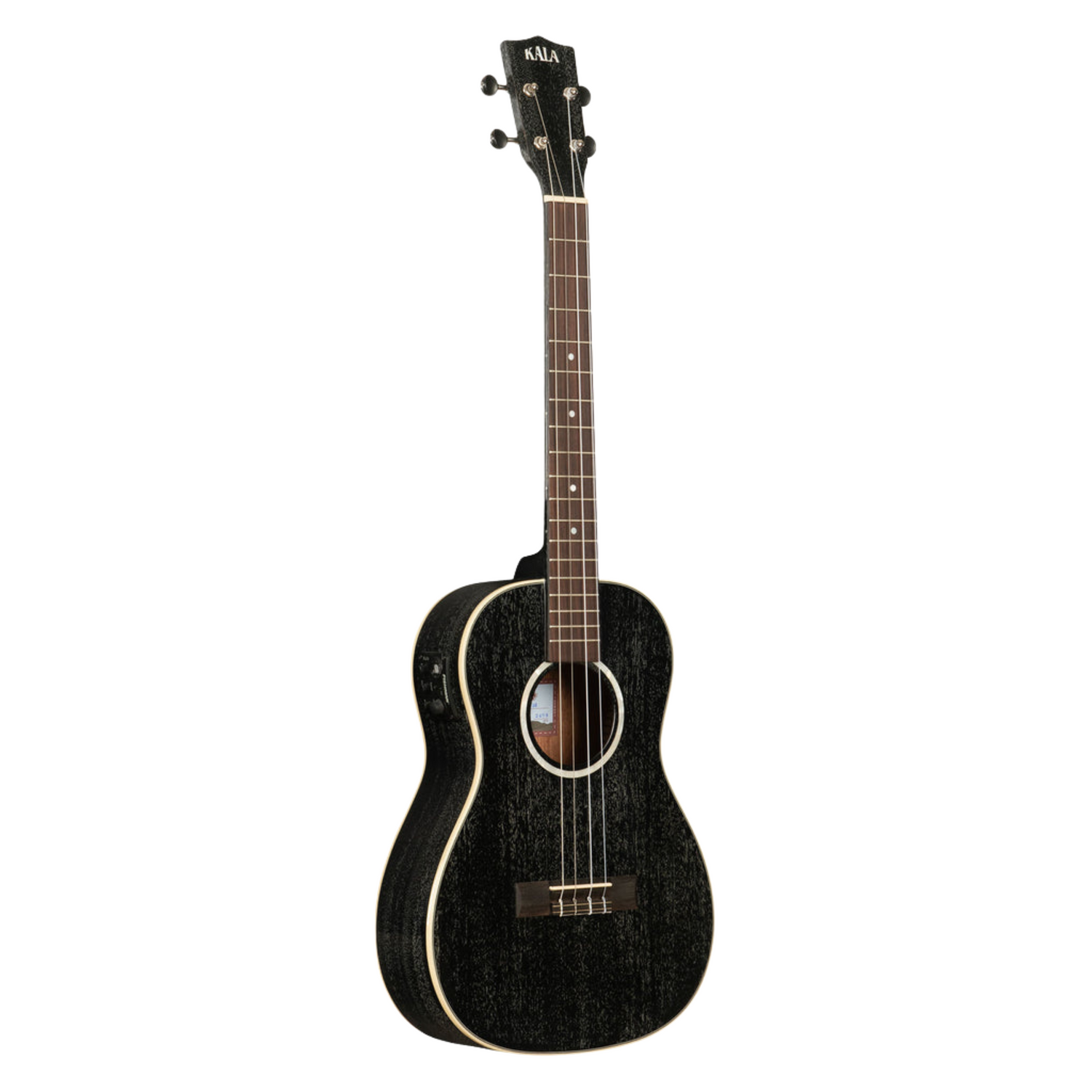 Kala KA-SDH-BE baritone ukulele with Salt &amp; Pepper Doghair gloss finish and built-in Fishman EQ.